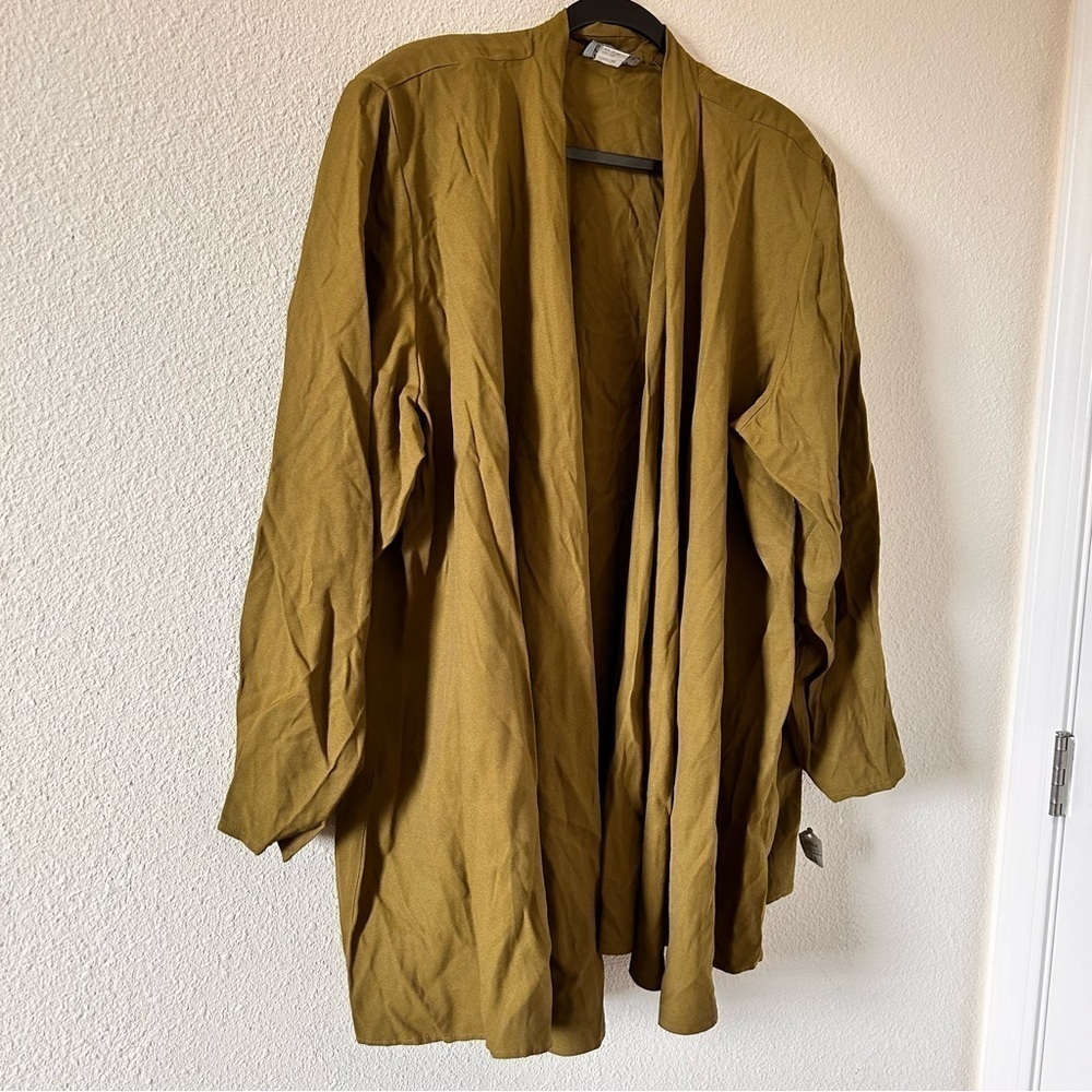 Timeless Creations VTG Open Front Cardigan Jacket Green Women Size 24W